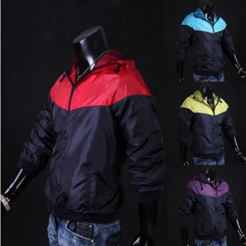 Men Windbreak Jackets Color Matching Active